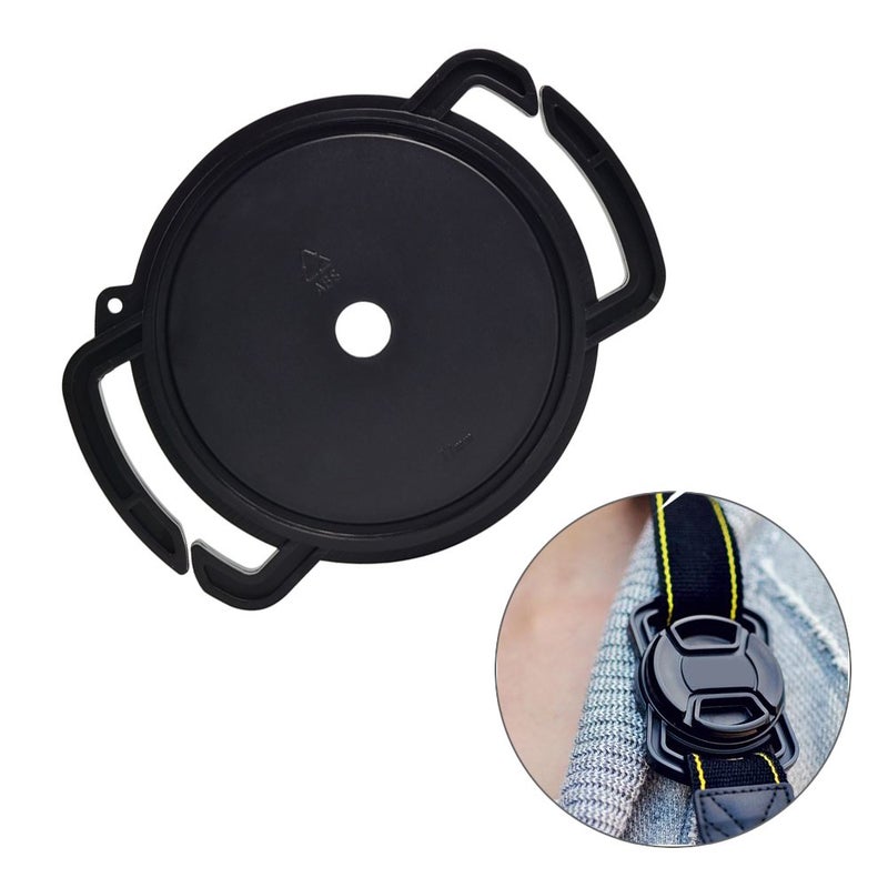FoRapid Camera Buckle Lens Cap Holder Keeper for Canon Nikon Sony Olympus Fujifilm Pentax Panasonic Sigma DSLR/SLR/Evil Camera Lens Cap-Black ABS Plastic (72mm 77mm 82mm) - Image 2